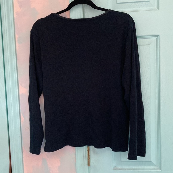 Navy ribbed Lauren Ralph Lauren thermal top - Picture 2 of 6